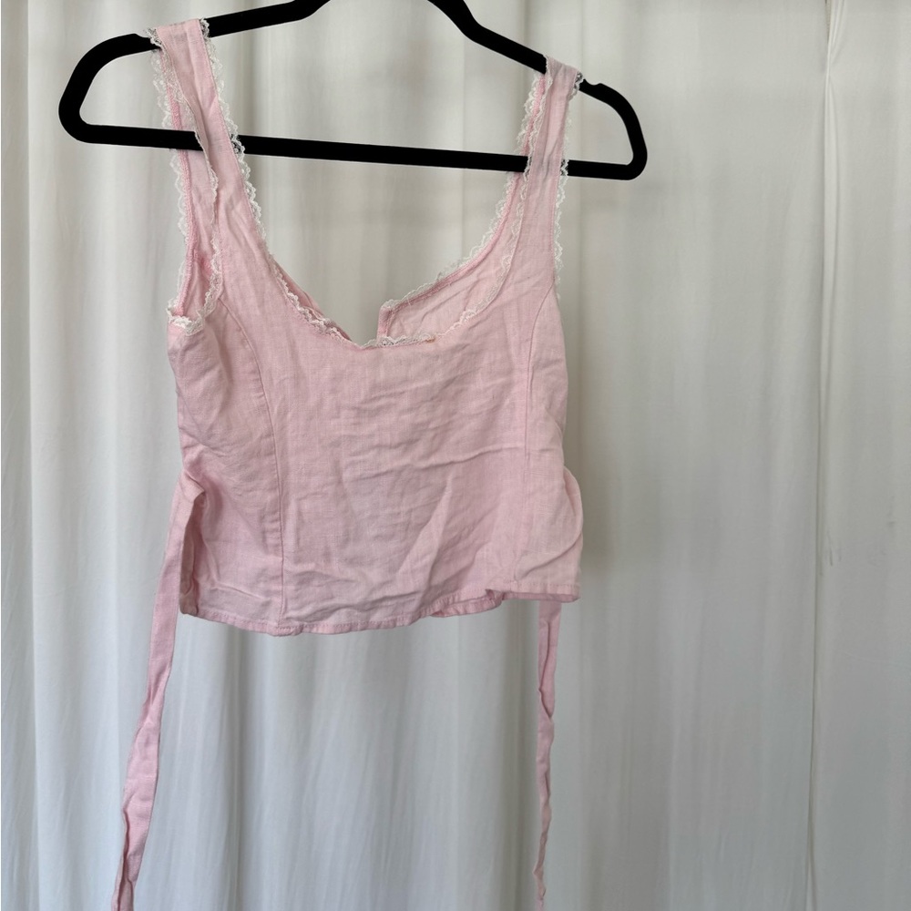 VRG GRL Love Language Button front top blush - Picture 5 of 7